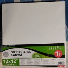 Lot of 2 3D Stretched Canvas Daler Rowney Simply 12″ x 12″ art paint oil acrylic