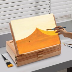 Adjustable Beech Wood Tabletop Easel with 3 Drawers & Storage