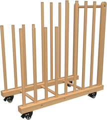 Art Storage Rack with Handle&Caster Wheels,Wooden Art Canvas Storage Stand,Art D