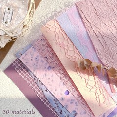 30 Sheets A4 Textured Scrapbook Paper Mesh Fabric Set for Journals Crafts