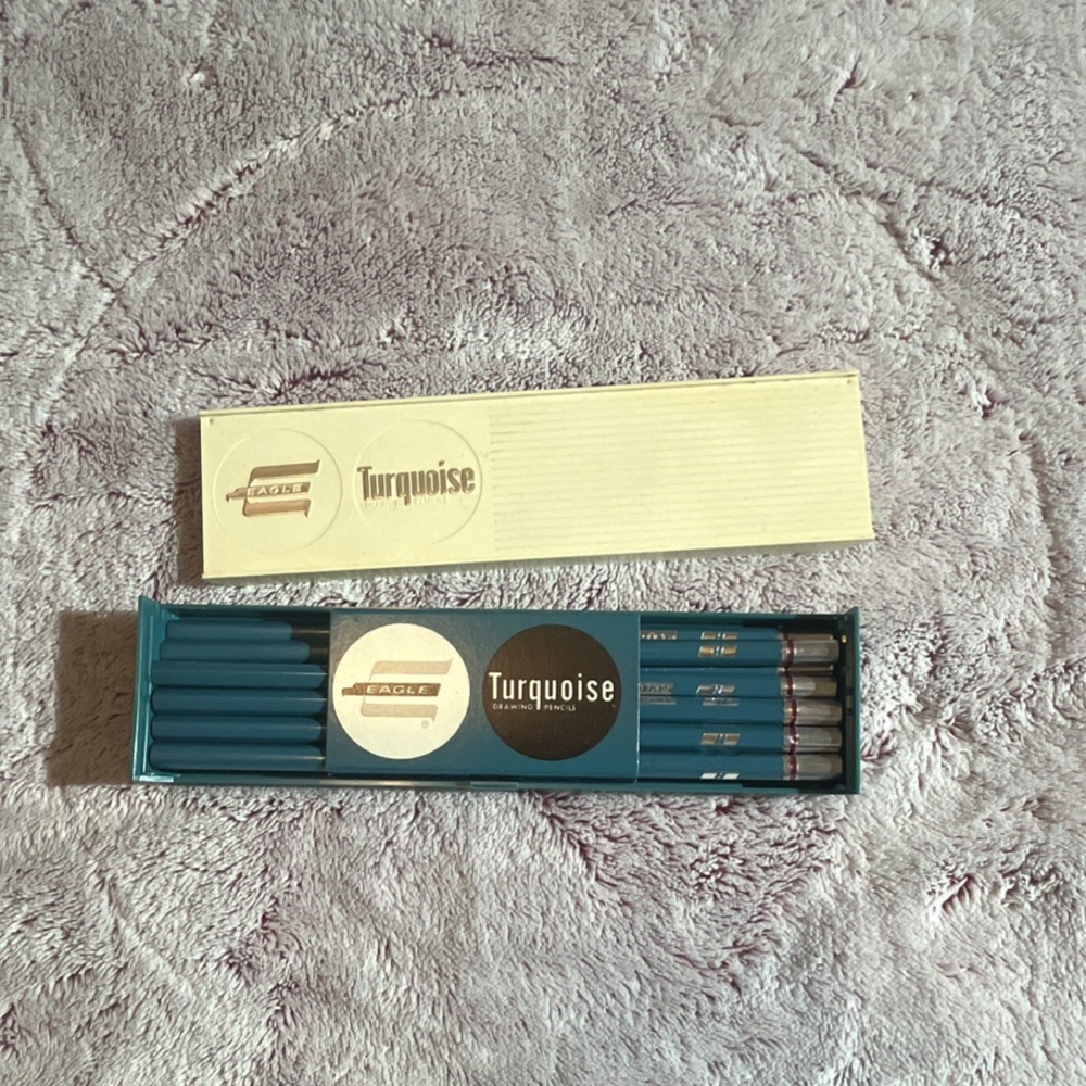 Eagle Turquoise Single Color Blue Drawing Pencil Set Blue Box Art Supplies