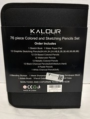 KALOUR 76pc Art Supply Set – Sketching & Drawing Kit with Tutorial Book, Sket…