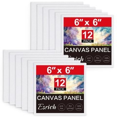 Small Canvases for Painting 6×6 inch 12 Pack Canvas Boards Cotton Painting Ca…