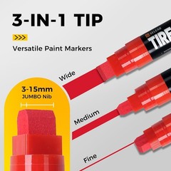 Waterproof Jumbo Paint Pens – White & Red & Yellow & Blue