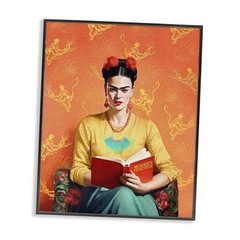 Modern Frida Kahlo Framed Giclee Art by Amanda 16L” x 20W” Black Framed