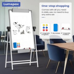 Large Double Sided White Board with Stands, 36″ x 24″ A-Stand Dry Erase Easel…