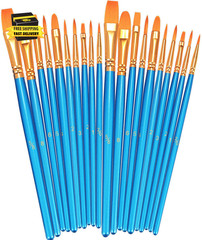 Paint Brushes Set, 2 Pack 20 Pcs Round-Pointed Tip Nylon Hair Artist Acrylic Pai