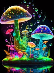 Mushroom Diamond Art Painting Kits for Adults – 5D 12×16 inches,