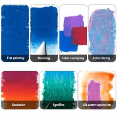 Oil Pastels Set of 120 Colors, Including 6 Neon Colors, Soft 120 Basic Colors