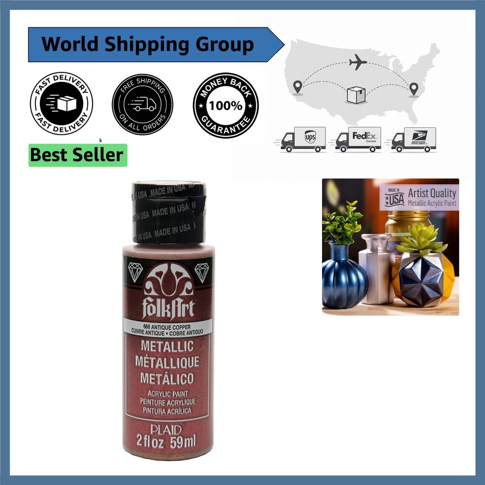 Antique Copper Metallic Acrylic Paint 2 Fl Oz – Perfect for Creative Projects