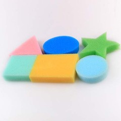 18 PCS Geometric Shape Painting Sponges Stamper DIY Art Kids Craft Drawing