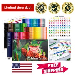 80 Colored Pencils with Color Swatch Chart – Perfect for Creative Souls