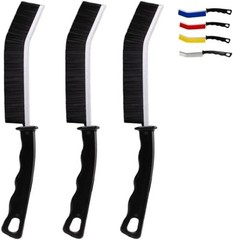 3-Pc Black Crevice Cleaning Brush Set – Ideal for Tight Spaces & Grout Cleaning
