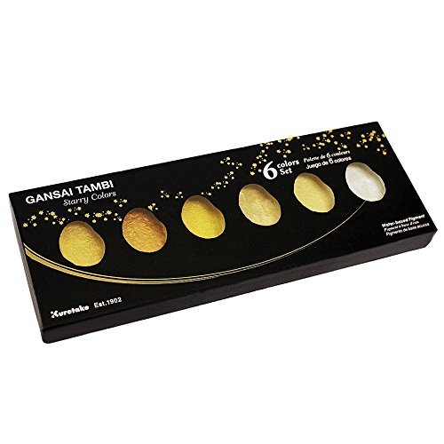 Kuretake Gansai Tambi Starry colors 6 color set MC20SC/6V GOLD From Japan