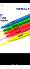 FASTER SUPER FLUORESCENT TEXTLINER 188 – 30 PAX 6 DIFFERENT COLOURS