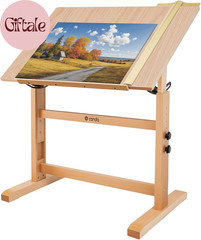 Wood Drafting Table – Adjustable Height, 35.5″X23.5″ Plan Table for Construction