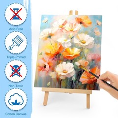ESRICH Stretched Canvas for Painting, 8 Pack 9×12 Inch 9X12IN 8 Packs, white