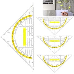Multifunctional Triangle Ruler with Handle, 4 PCS Transparent Set Square with