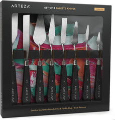 Arteza Palette Knives 8-Pack, Sizes No. 1, 25, 7, 15, 39, 23, 17, 21, Durable St