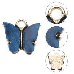 5Pcs Butterfly Charm Acrylic 14x16mm for DIY Crafts Bright Blue