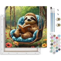 Sloth Paint by Numbers Kit for Adults Beginner,Animal Adult Paint by Number Kits