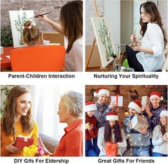 Framed Paint by Numbers Kit – Easy Acrylic Floral Art for All Ages, 8×12 Inch