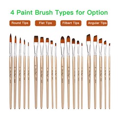 5pc Angular Paint Brushes Set Nylon Hair Fr Acrylic Oil Nail B3A4
