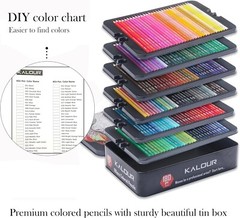 180 Colored Pencil Set for Adults Artists – Rich Pigment Soft Core -12 Metall…