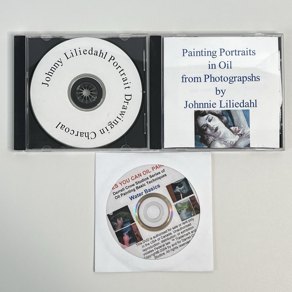 Oil Painting Tutorial DVD Lot Johnnie Liliedahl Portrait Darrell Crow Water