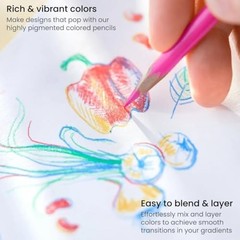 48 Colored Pencils Set – Soft, Highly Pigmented Wax-Based Art Supplies for Teens
