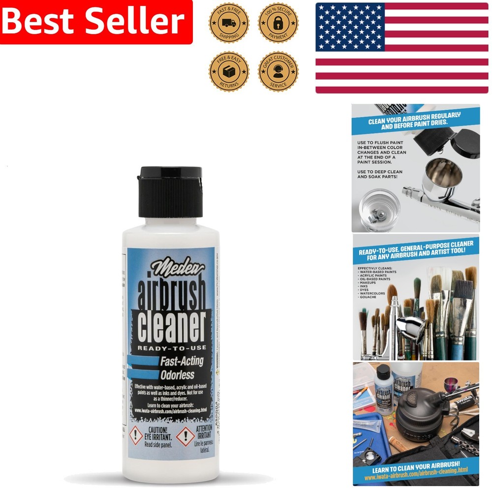 Medea Airbrush Cleaner 4oz Ready-to-Use Solution for All Paints & Tools