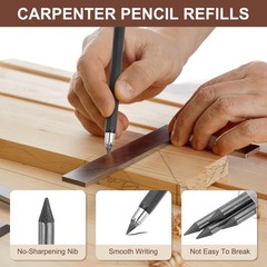 12Pcs 5.6mm 2B/4B/6B/8B Carpenter Pencil Lead Refills, Black