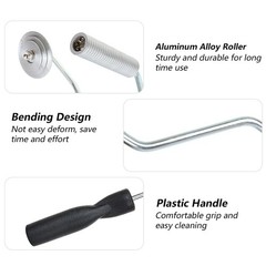 FVIEXE Fiberglass Roller Tools Kit Set of 5, Bubble brush nickel, black