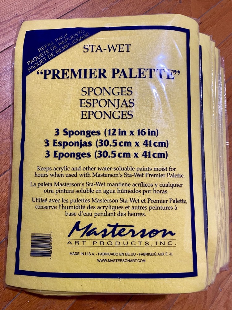 Masterson Sta-Wet Premier Palette Sponge 12×16″ Refills pack of 3 BRAND NEW