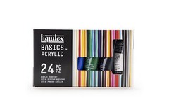 Liquitex Basics Acrylic Paint Set 24 Tubes 22ml Multicolor Heavy Body Quality