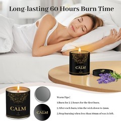 WarmEmbrace Lavender Scented Candles, 9 Oz Jar Candles for Home, Black