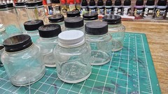 Lot Of 22 Assorted Airbrush Bottles With Lids And Siphon Attachments