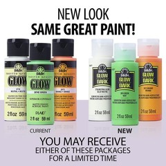 FolkArt Glow-in-the-Dark Acrylic Paint, 2 oz., Red 2 Fl Oz (Pack of 1),