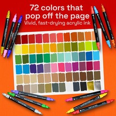 72 PCS DualTip Acrylic Paint Marker Pen Set Dot Fine Tip Fabric Rock Glass