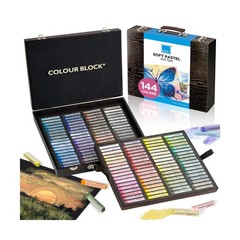 COLOUR BLOCK Soft Pastels for Artists – 144 Colors Square Chalk Pastels Set i…
