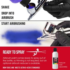 US Art Supply 8-Ounce Opaque Crimson Red Airbrush Paint