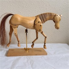 Vintage Articulated Wooden Horse Artist Mannequin Lay Figure Posable Model