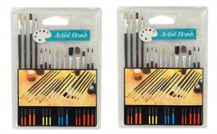 2 Sets: 15 Piece Artist Paint Brush Sets Mixed Sizes, Acrylic Oil Watercolor