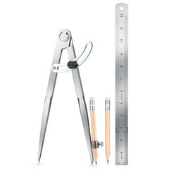 Woodworking Compass Geometry Set – Large Locking Pencil Compass for 8 Inch