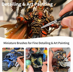 Extreme Detail Paint Brush Set, 15Pcs Miniature & Micro Brushes for Fine Detaili