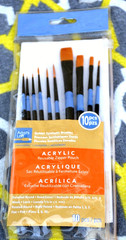 Acrylic Paint Brush Set 10pcs Nylon Hair Watercolor Oil Painting Artist Brushes