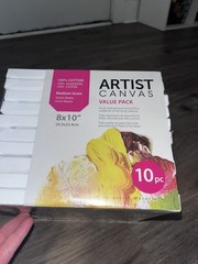 Artist Canvas 10 Pack 8×10 in Medium Grain 100% Cotton Stretched Canvas