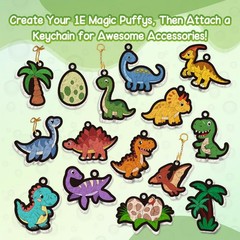 Magic Foam Texture Painting Kit – Dinosaur Theme 3D Art Puffy Paint Kit,15 Me…