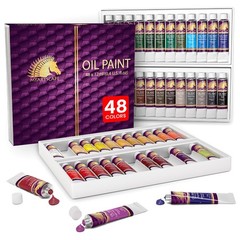 MyArtscape Oil Paint Set, 48 Colors, 48 x 0.41 Fl Oz (Pack of 48), Multicolor