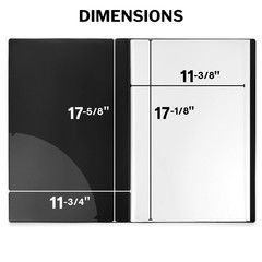 11×17 Presentation Binder with 24 Clear Sleeves, Acid-Free Portfolio Folder